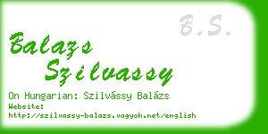 balazs szilvassy business card