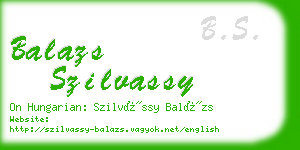 balazs szilvassy business card